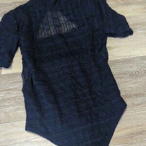 Abercrombie womens xs navy blue lace bodysuit